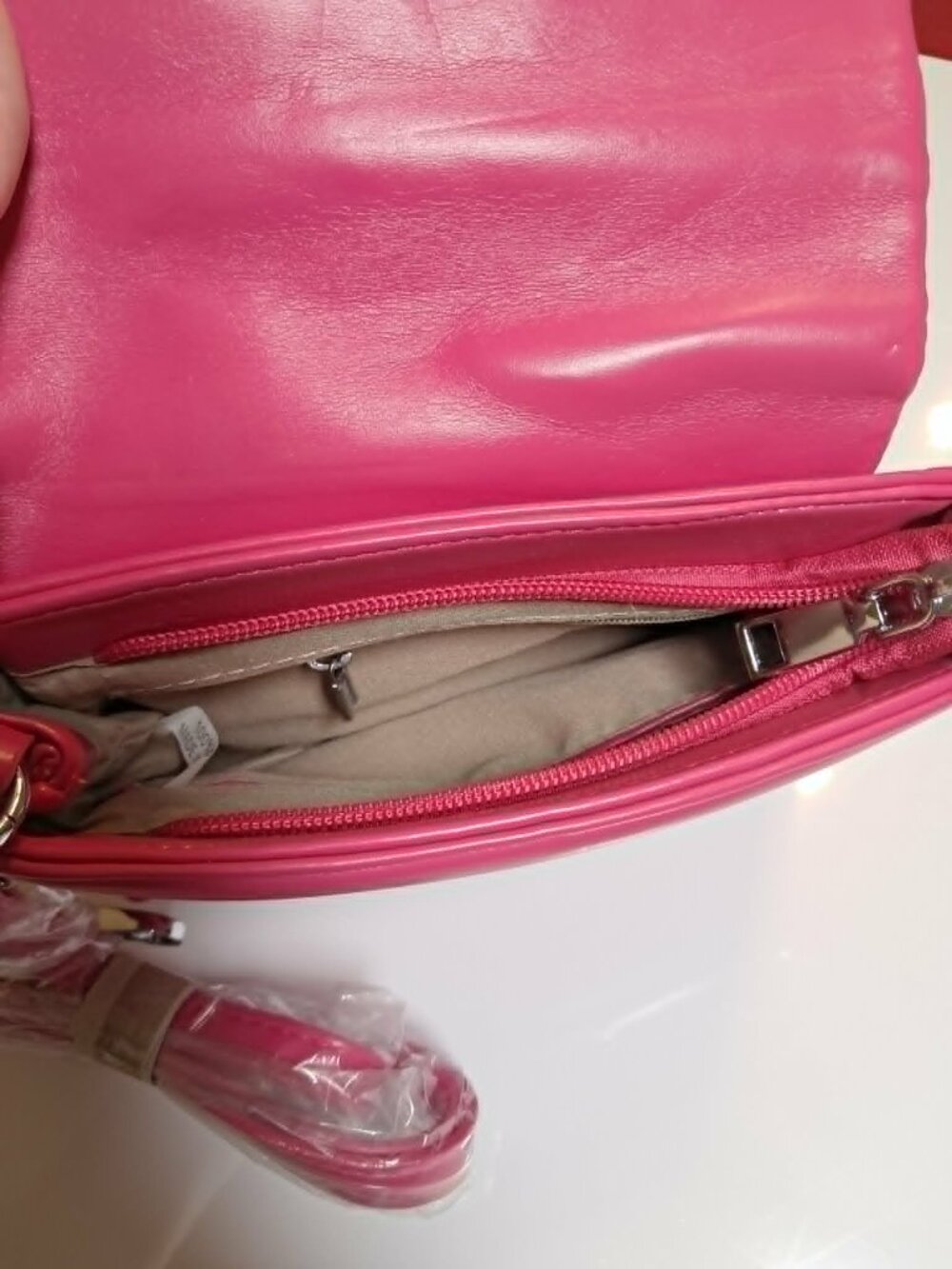 Pink Studded Faux Leather Crossbody Bag - Picture 4 of 8